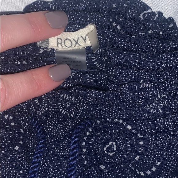 Navy Blue Roxy Stretch Pants - Picture 2 of 3